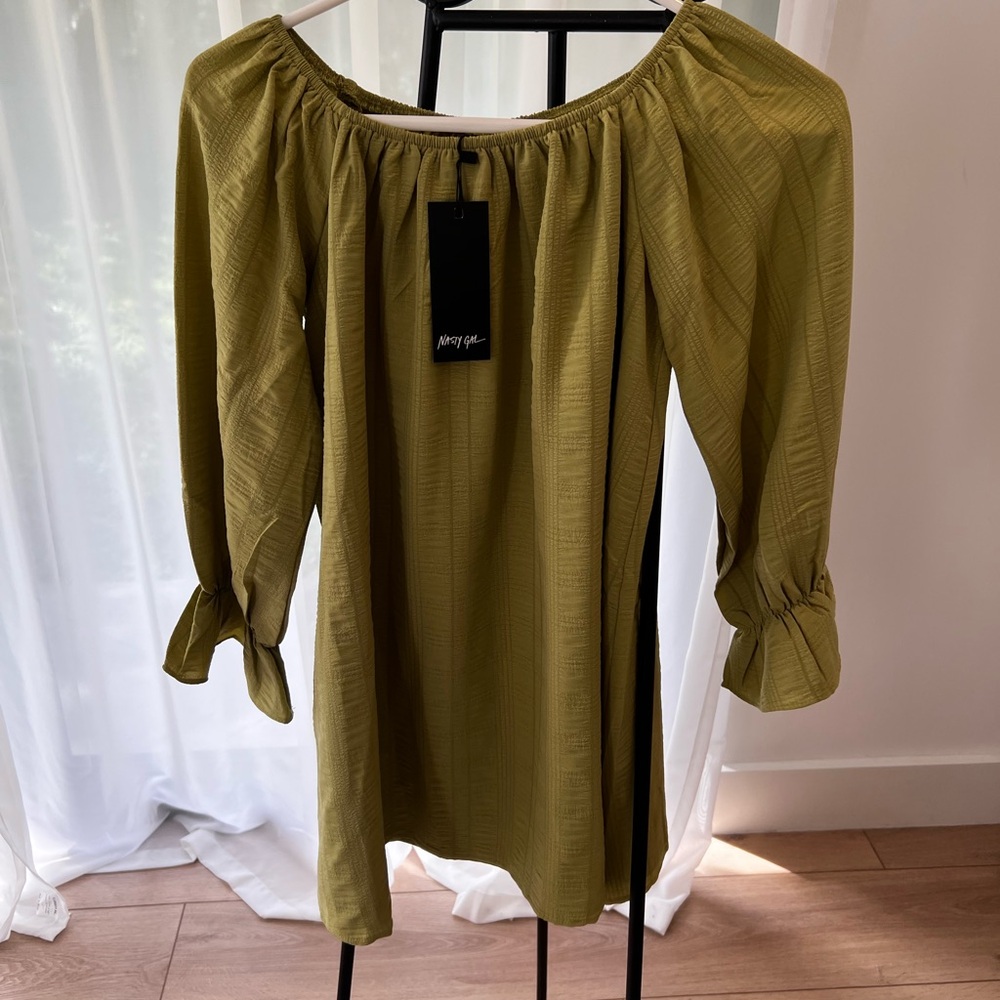 Nasty Gal Lime Green Textured Dress